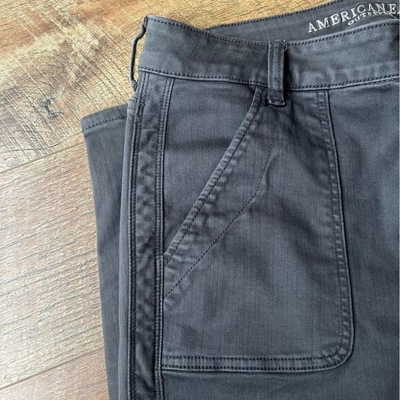 AE🦅 stretch women’s Next level stretch Jegging Crop Charcoal Grey Sz 12 EUC - Picture 10 of 15